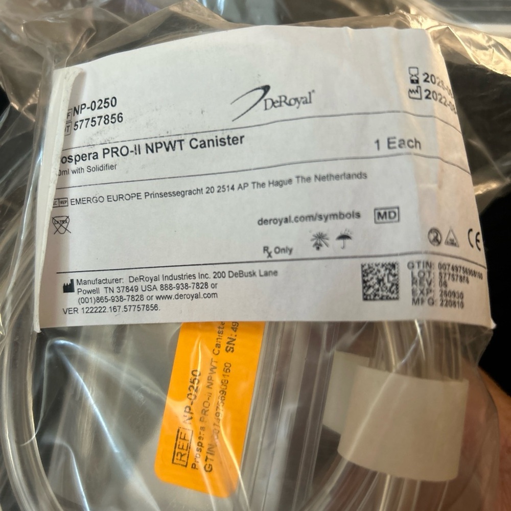 DeRoyal Prospera PRO-II NPWT Canister